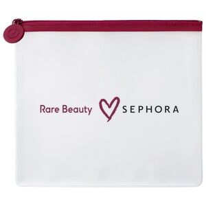 Rare Beauty Clear Pouch with Red Zipper